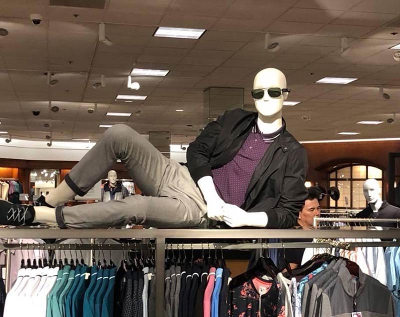 It takes a lot of effort to make a mannequin look like a douchebag, but there you have it