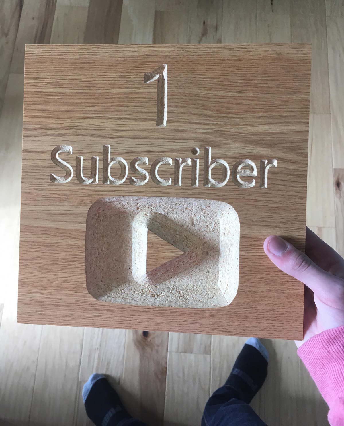 Got my wood play button in the mail today!