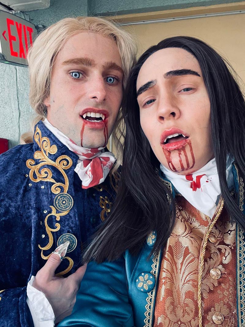 My girlfriend and I were Louis and Lestat from Interview with the Vampire for Halloween