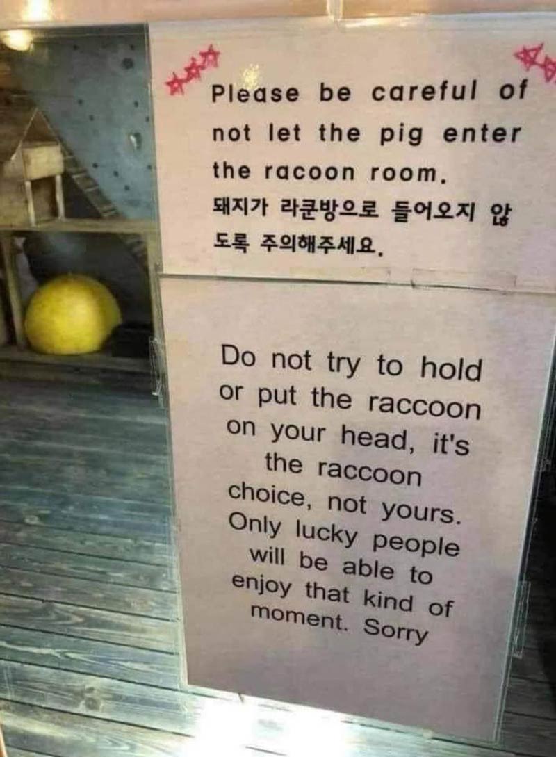 Sign in a cafe in Seoul