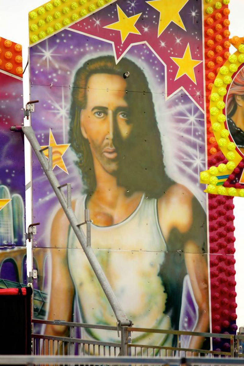 Carnival ride Nick Cage