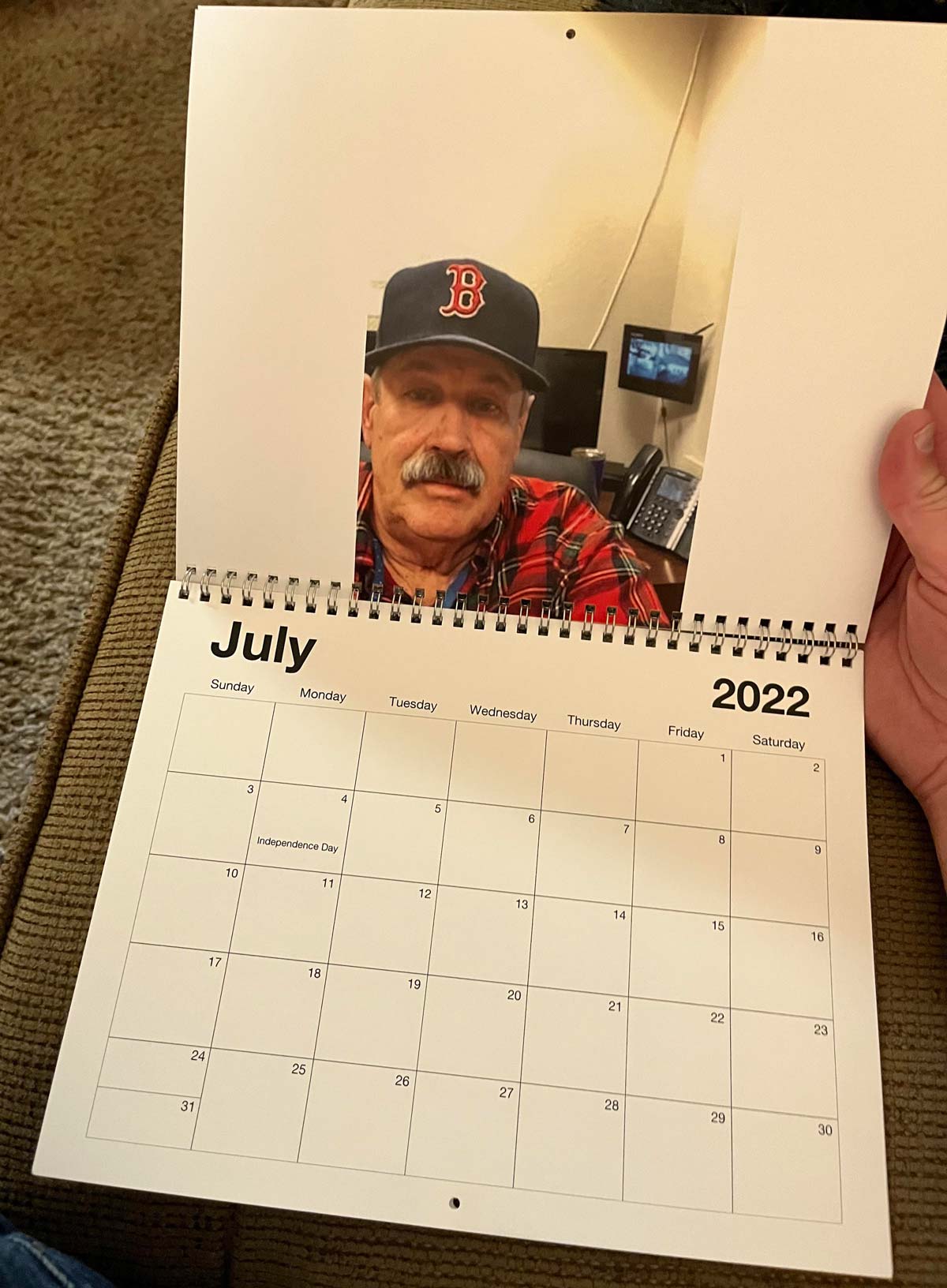 My Dad got each of us a calendar with just pictures of him. July is my favorite one
