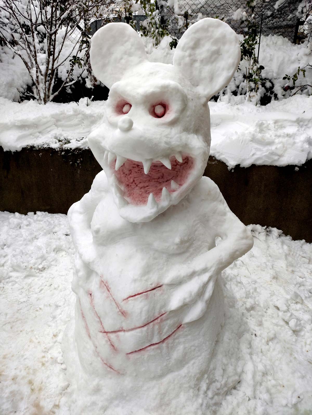 I just finished making Hickey the Snowmouse, neighbors are loving him