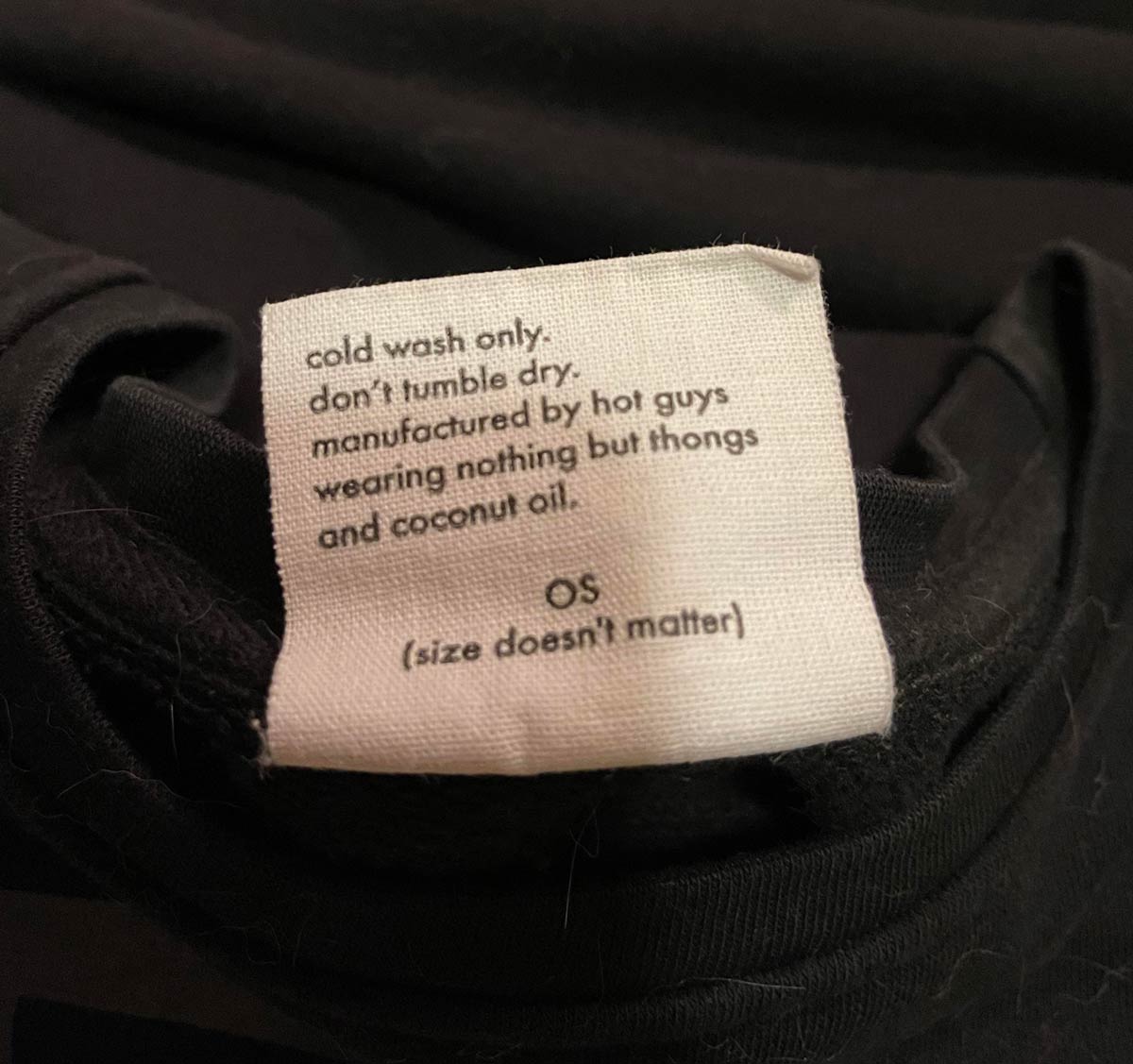 The tag on my shirt