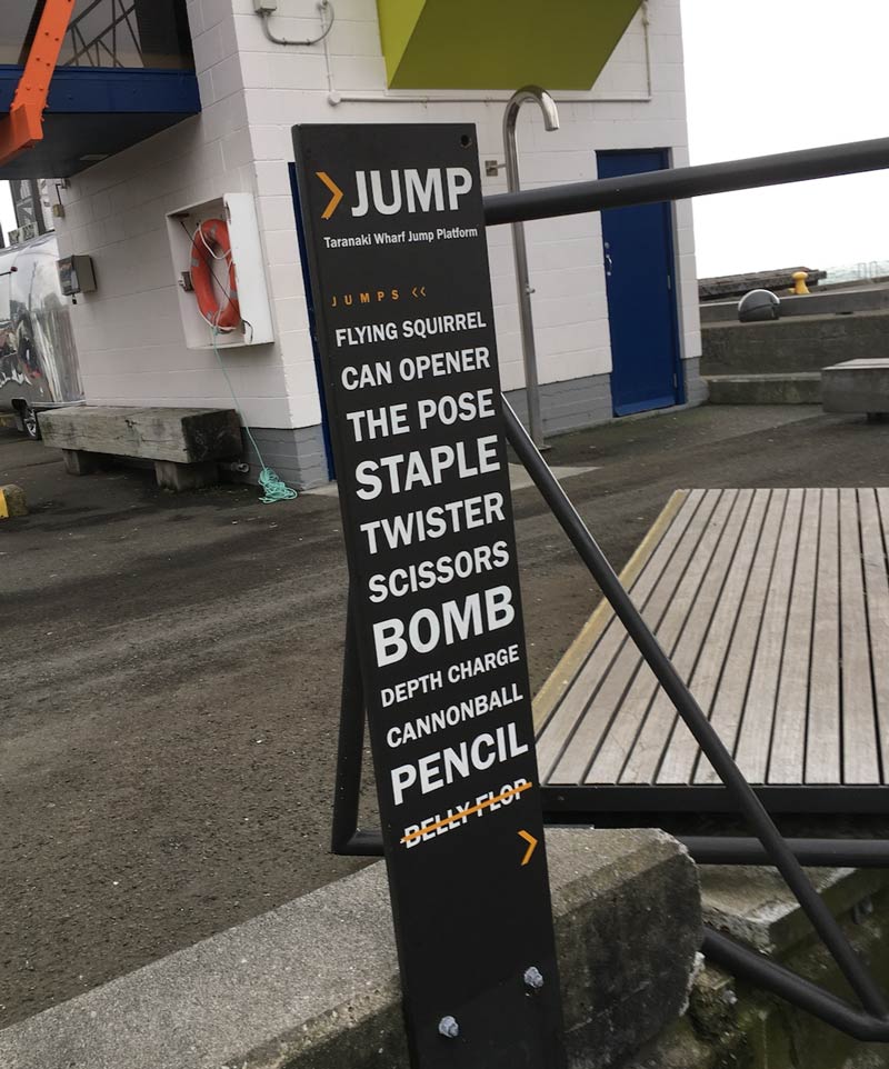 New Zealand jumping platform prohibits belly flops
