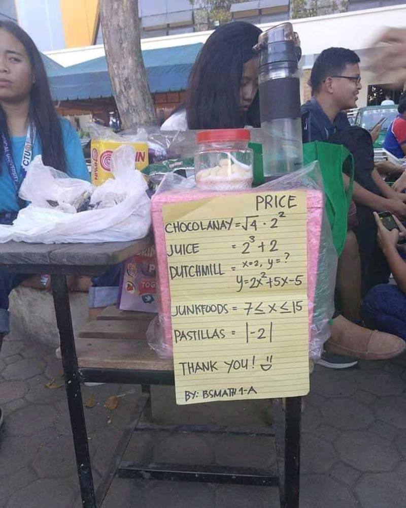 Wanna buy food or drink Do the math first!