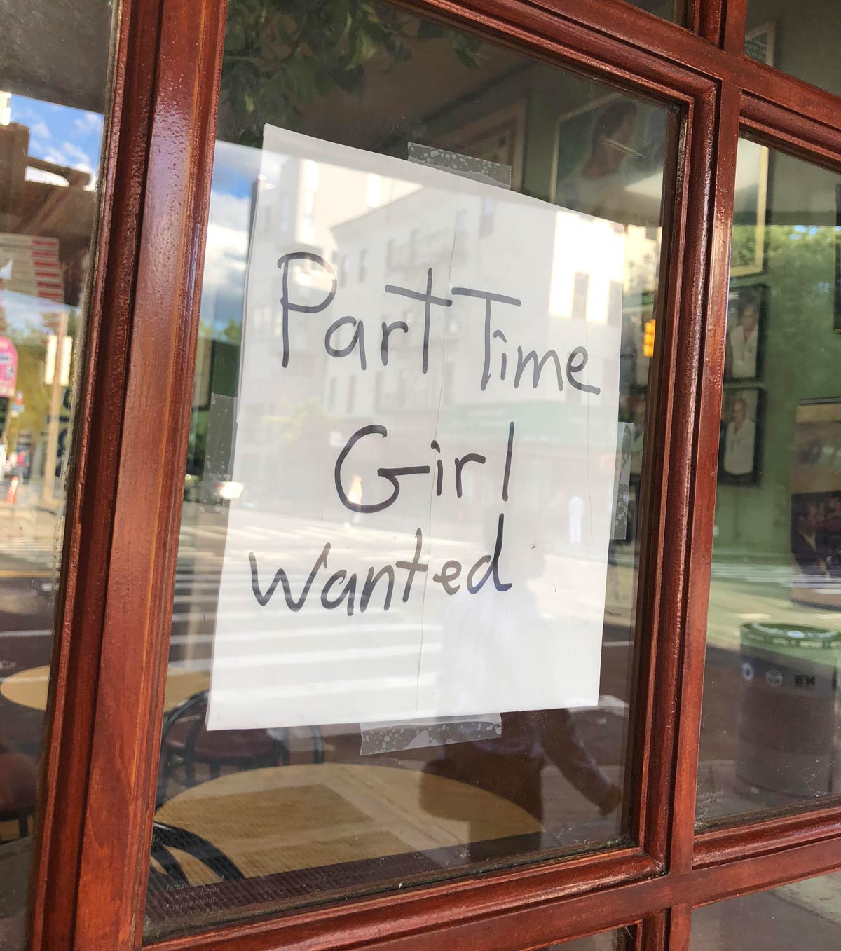 Saw this at a pizza place in Brooklyn. Not sure if this means they’re hiring or just looking for companionship