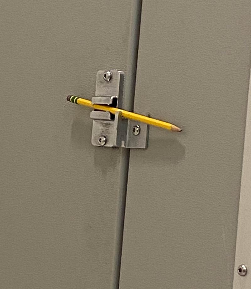 My school doesn’t have locks on the stalls. Who better to protect you than a #2