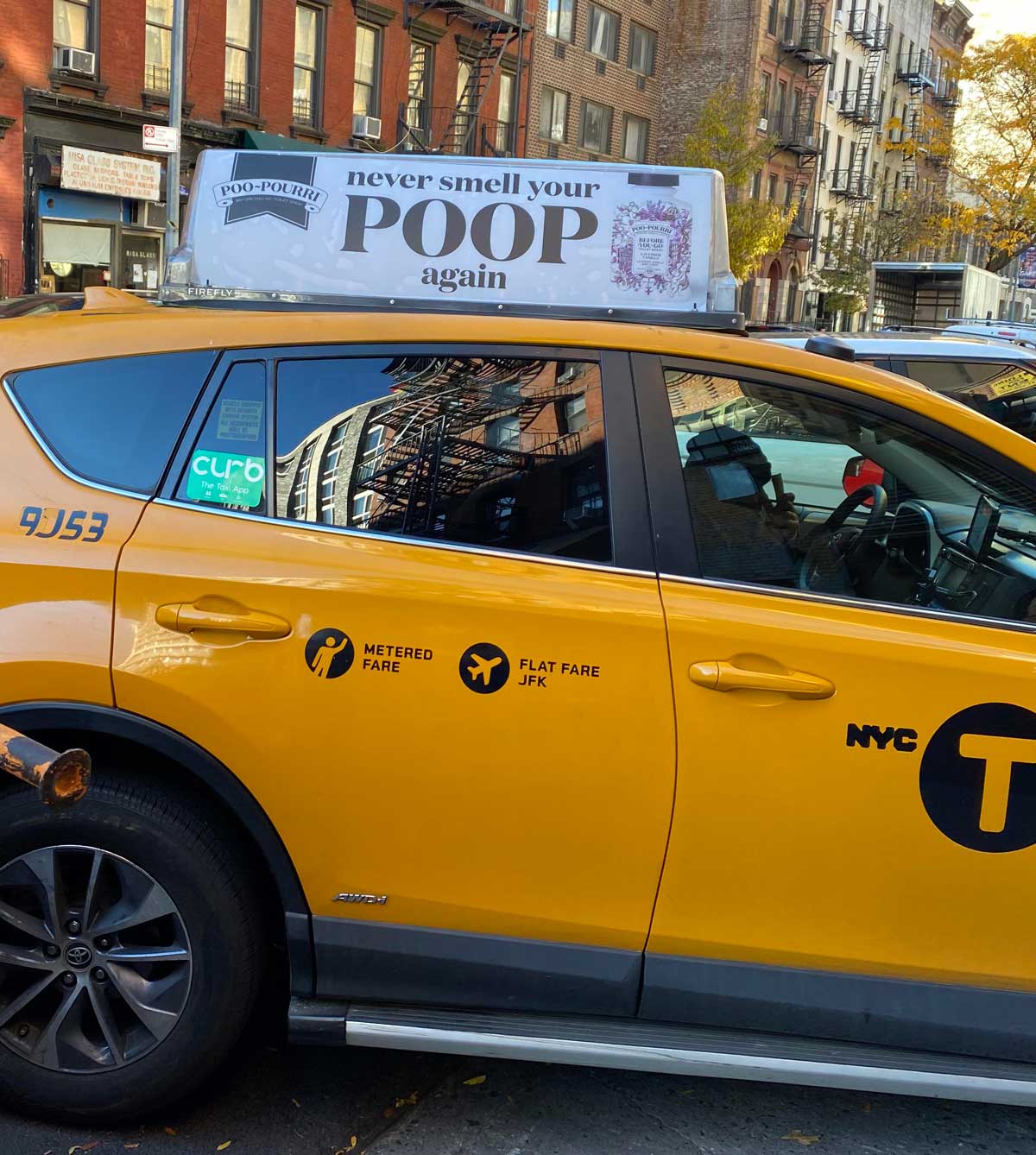 Taxi advertisements in NYC