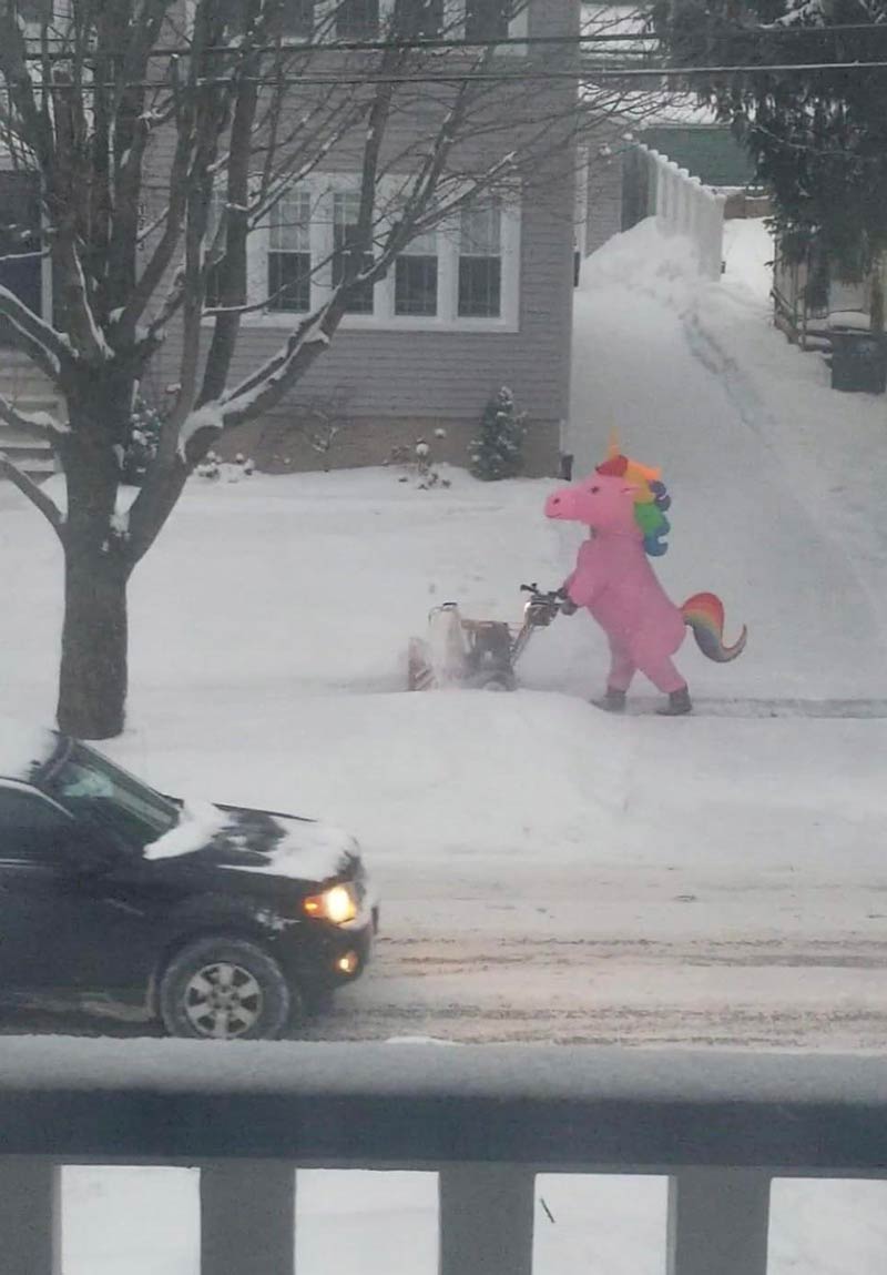Snow Blowing Unicorn