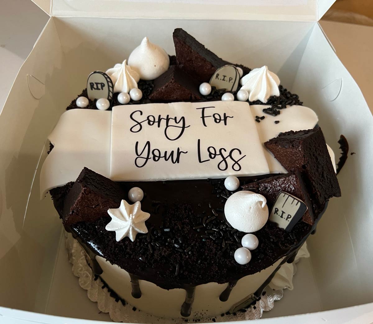  Today is my last day of work at this job, so I brought in a cake for everyone