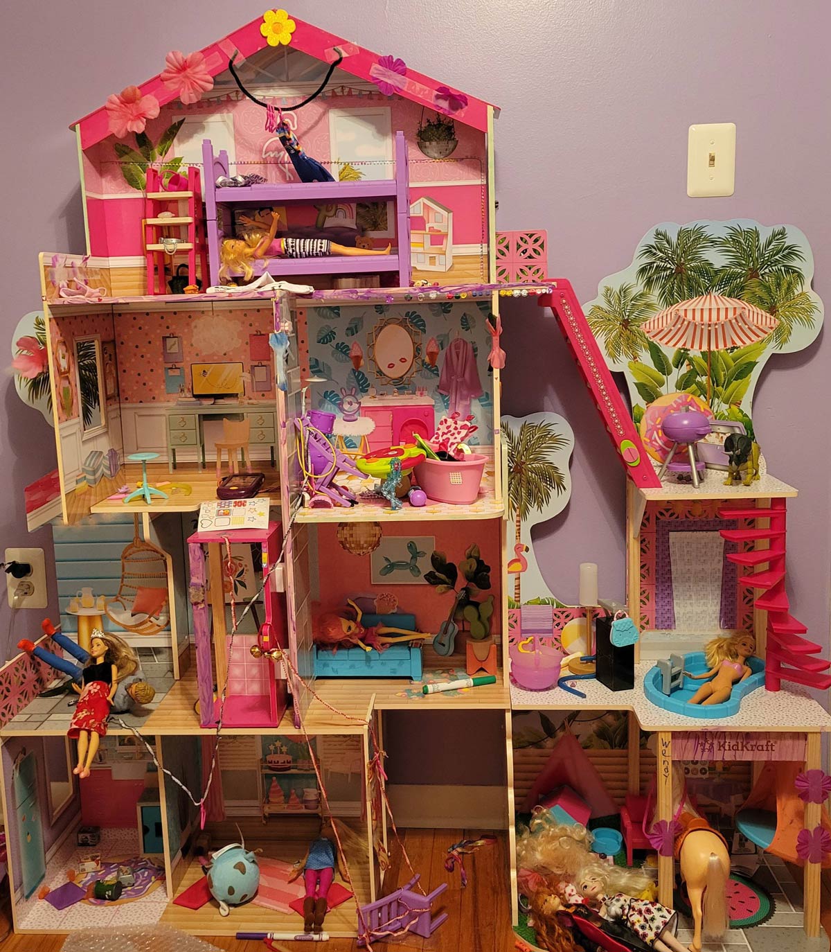 My 6-year-old's dollhouse looks like they had a sick party when she finished playing with it