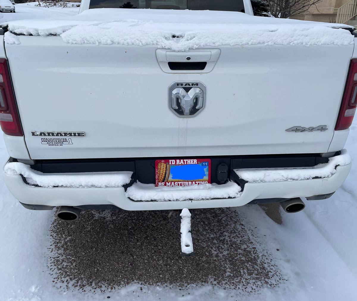 Replaced my brother’s license plate frame as a surprise late Christmas gift