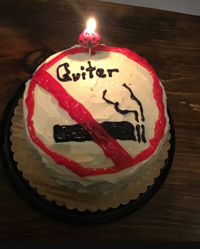 My boyfriend designed this cake for my one year anniversary from quitting cigarettes!