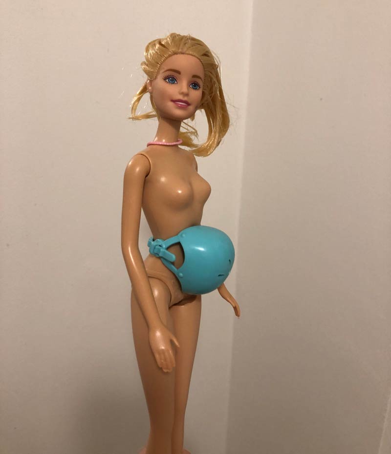 This is pregnant Barbie made by my daughter