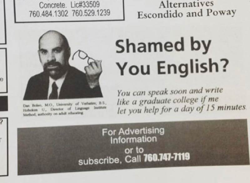 Shamed by your English?