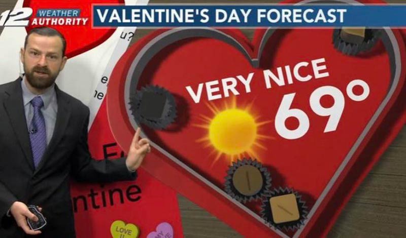 My forecast for Valentine's Day in my area, very nice!
