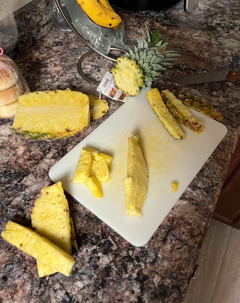 Asked the girlfriend to cut up a pineapple, this is what I came back to..