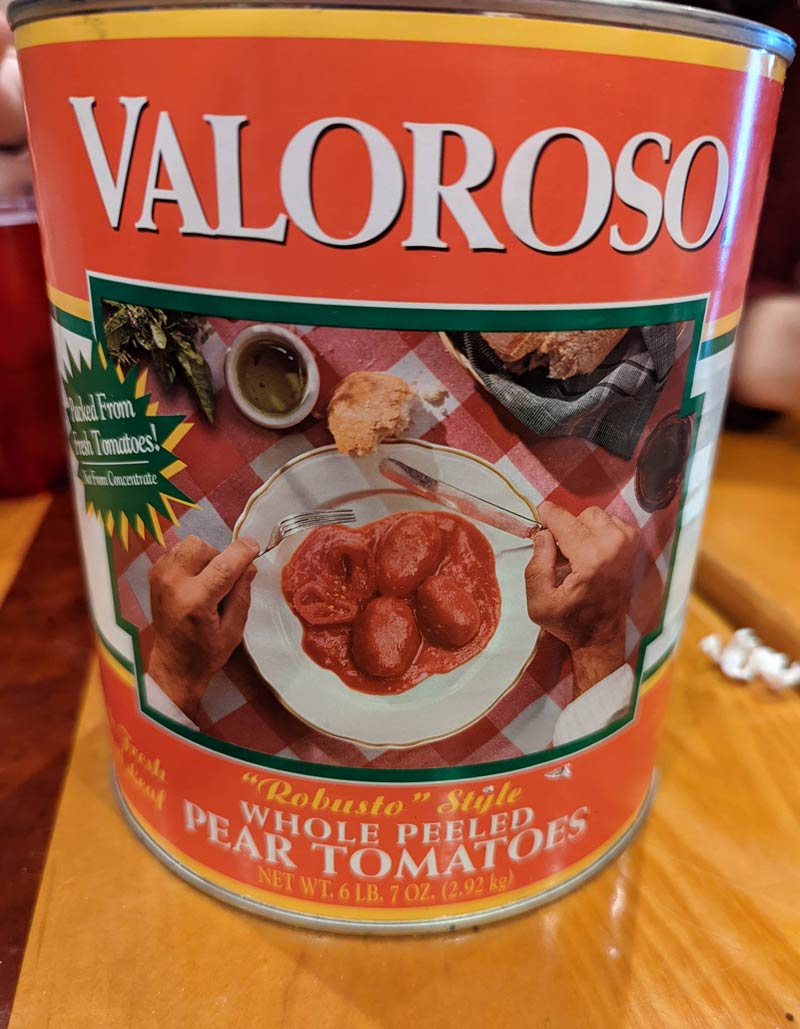 Just sitting down to my favorite Italian meal of whole peeled canned tomatoes
