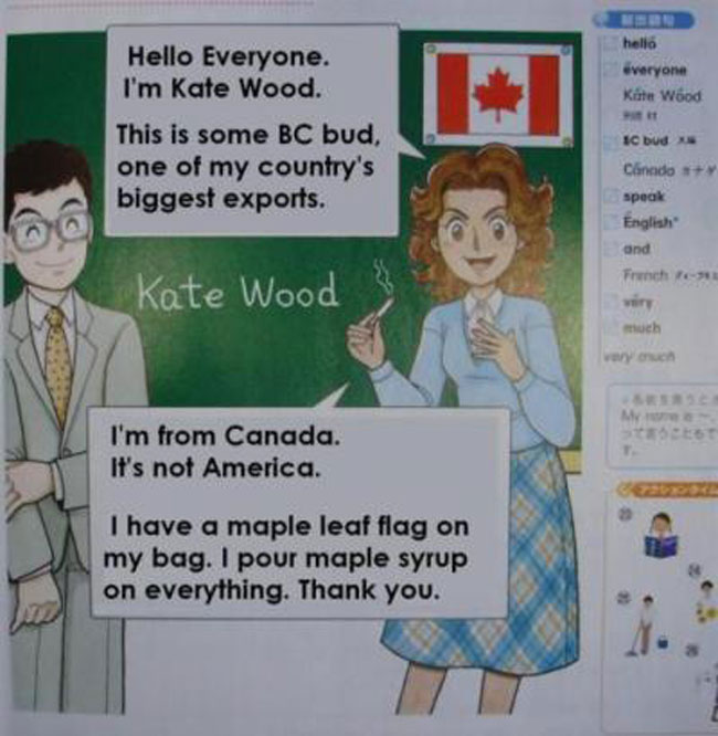 Canadians according to a Japanese textbook