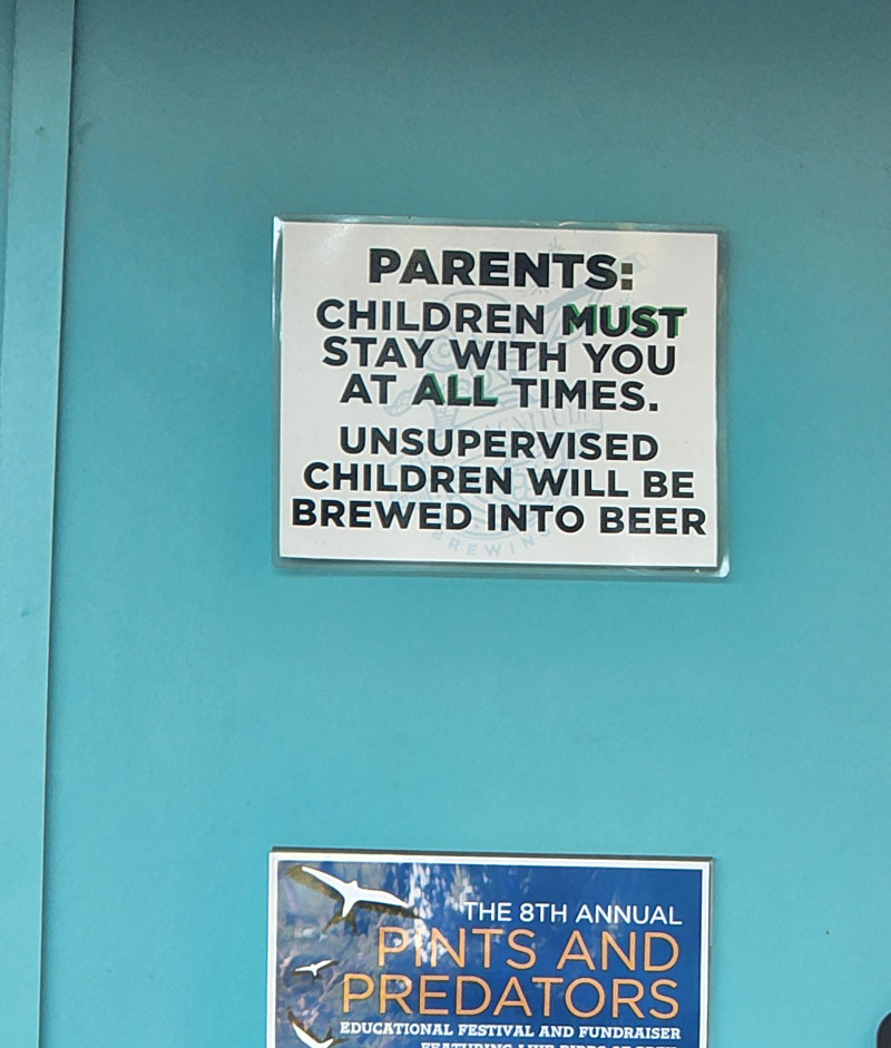 Sign at a local brewery