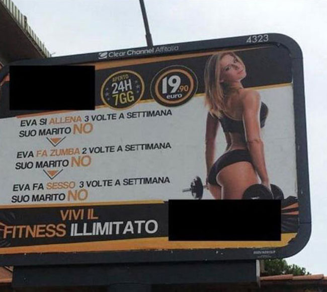 This Italian gym billboard