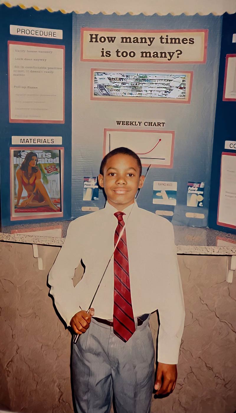 Buddy asked me to touch up his old science fair photo.. Didn't say how, though