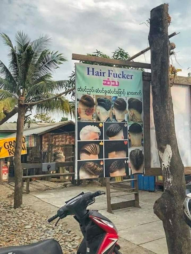 This hair salon in Myanmar