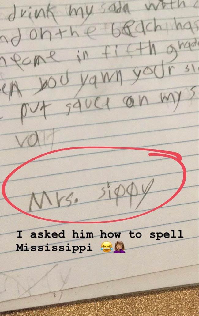 I asked my 7 year old brother how to spell Mississippi