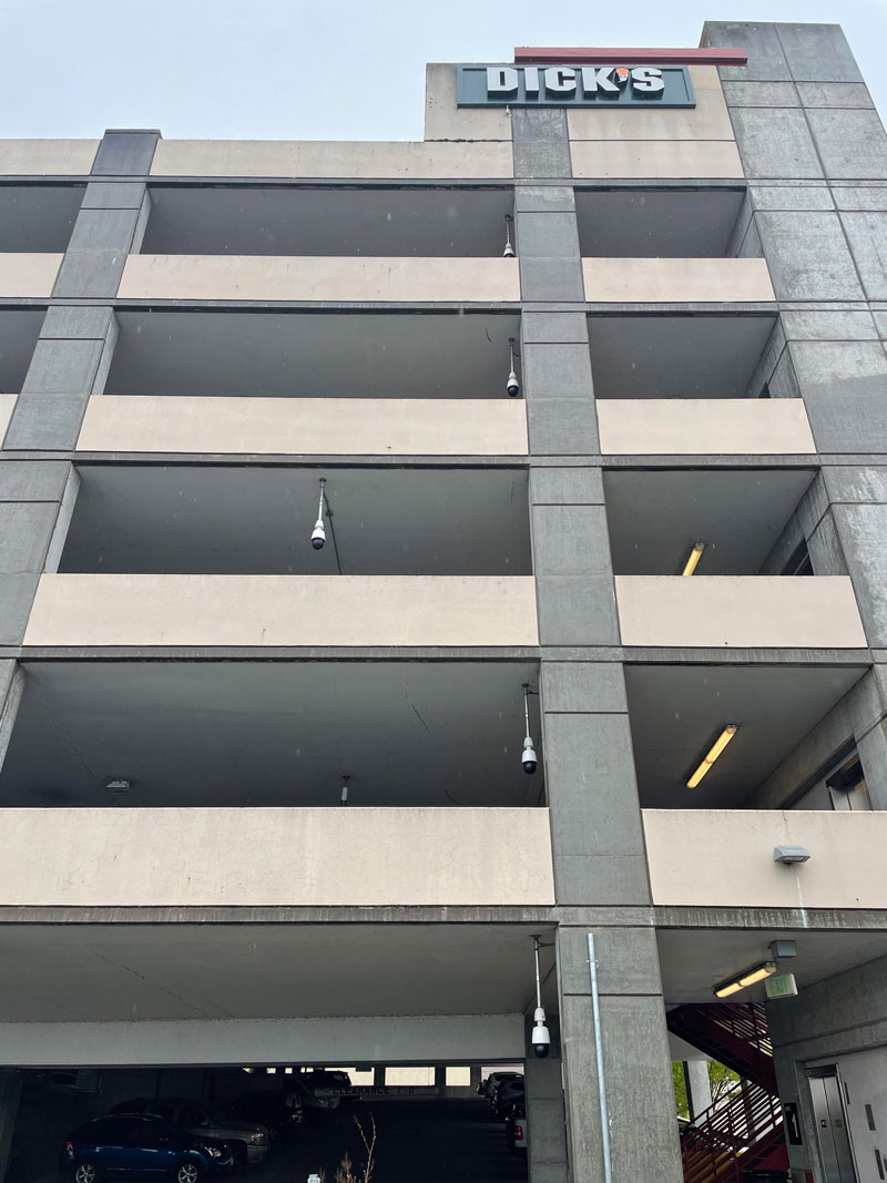 The security cameras at this parking garage