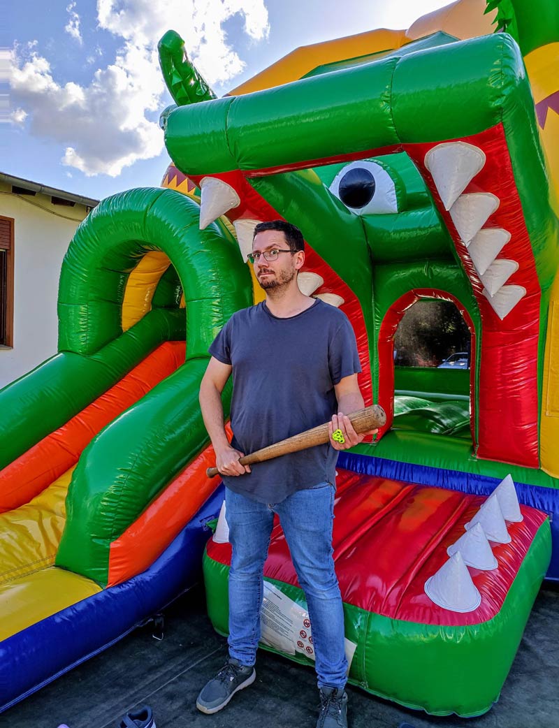 Yesterday I started my new job as bouncy castle bouncer