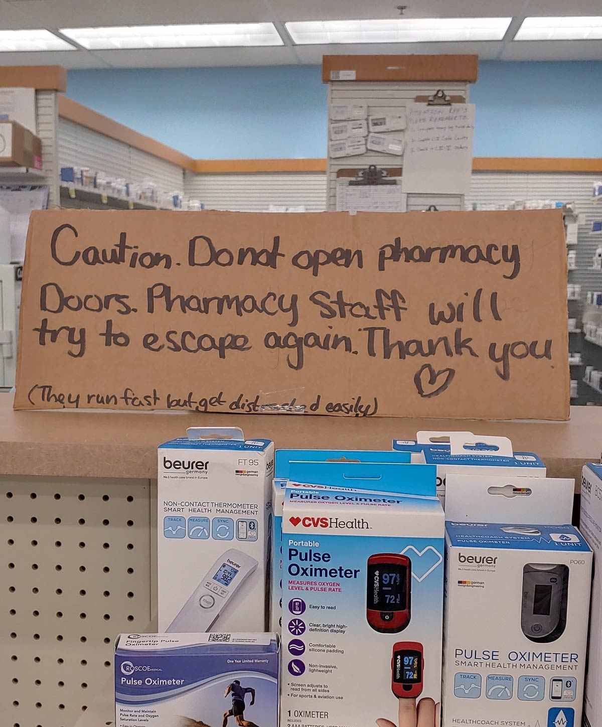 Saw a sign at the pharmacy today