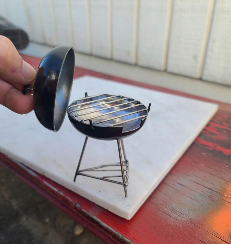 Converted a Bike Bell into a Tiny Grill. Who Wants Baby Bike Ribs?