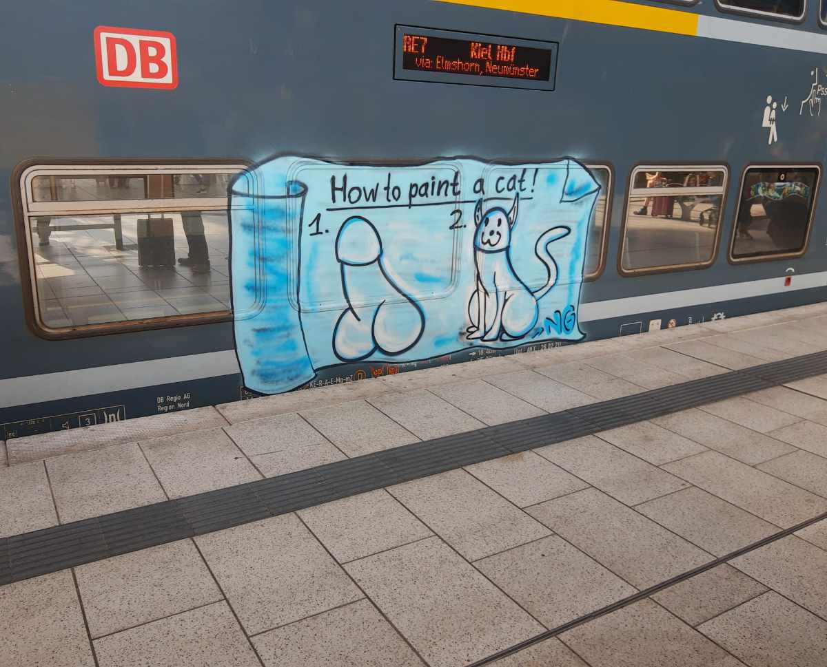 My brother found this Graffiti on a train here in Germany