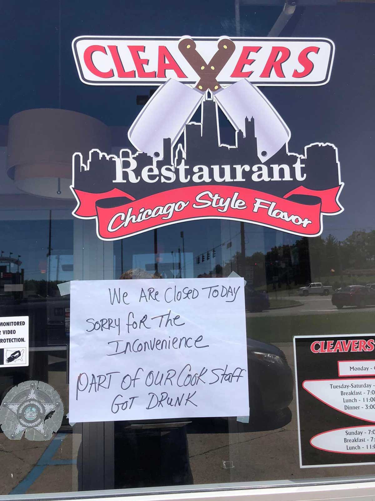 A friend saw this on a local restaurant today in my hometown