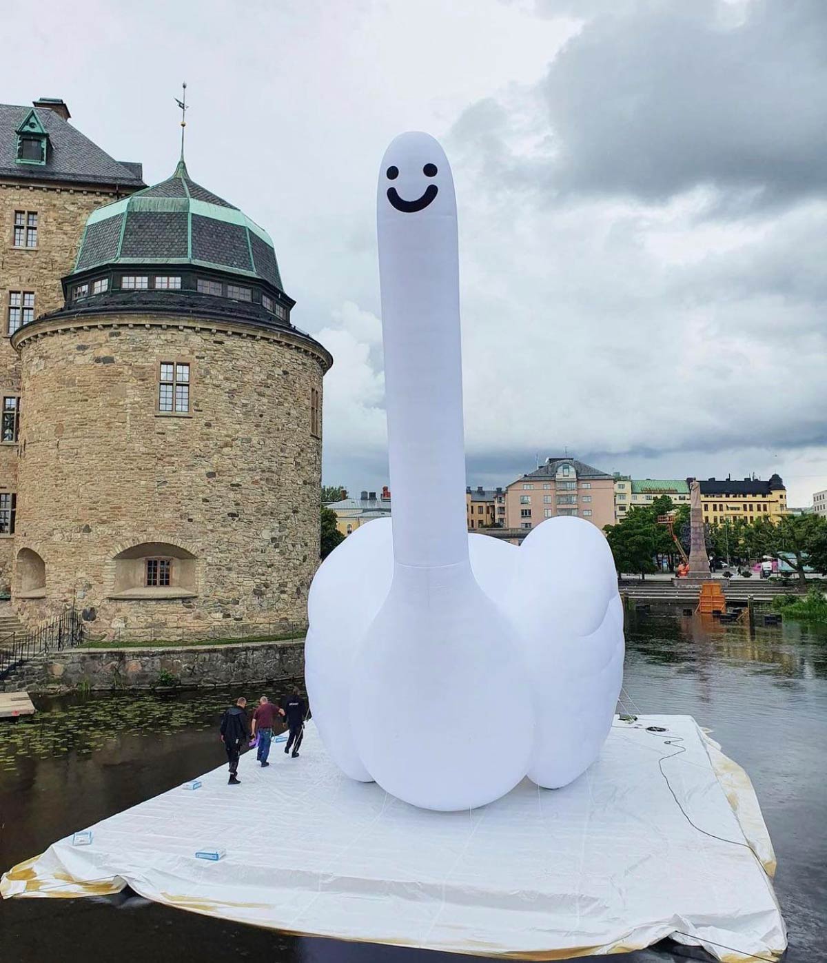 There is currently an art exhibition in my home town Örebro, Sweden. This is one of the installations. Castle for reference