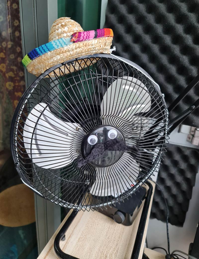 I found a broken fan in my lobby and fixed it. His name is Fan-uel