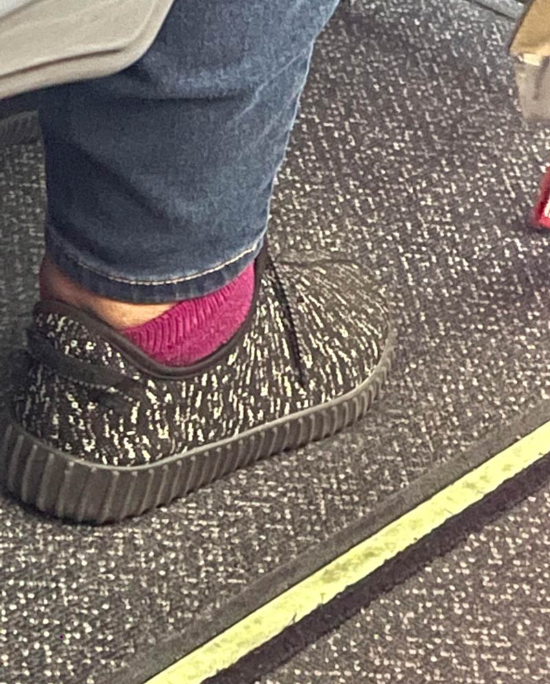 Lady on my flight wore her camouflage shoes