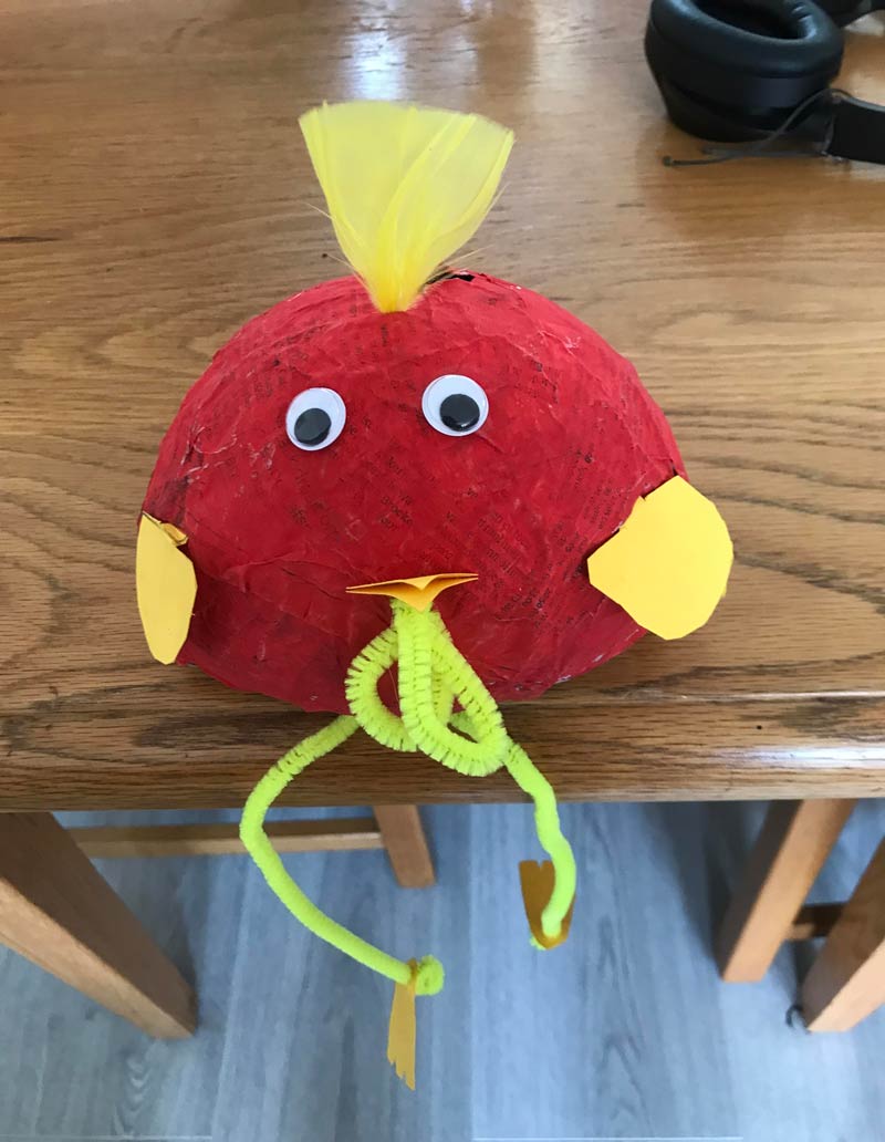 My little brother made a chicken at school