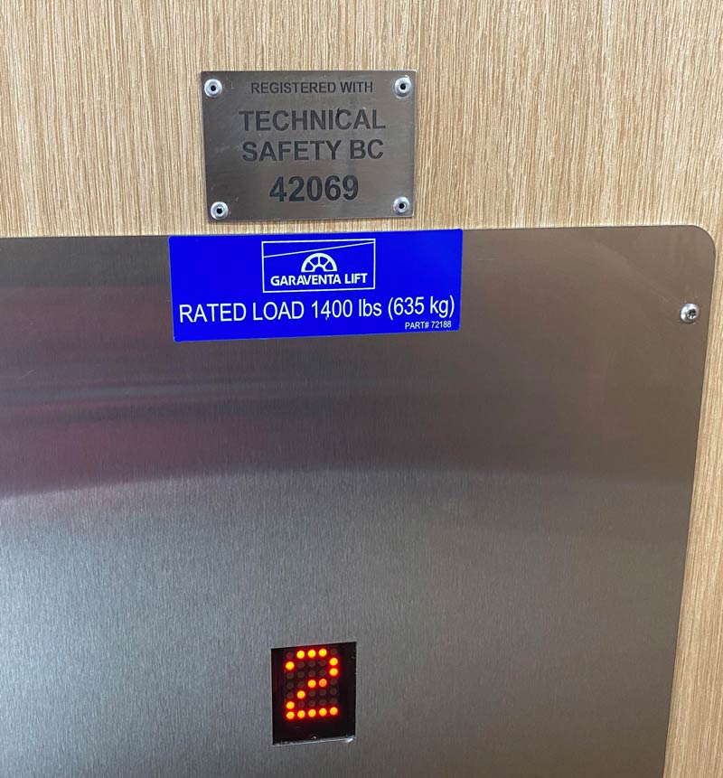 The technical safety number of the elevator at my office. Nice