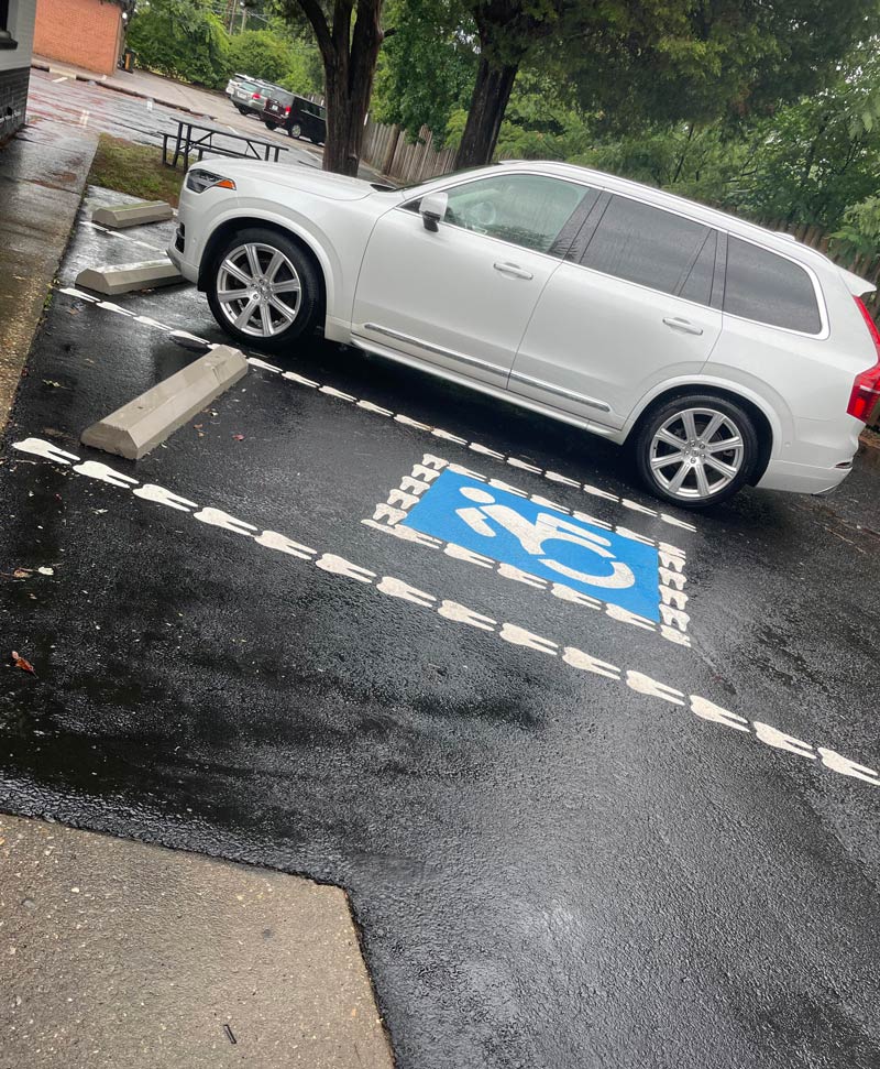 My dentist office has teeth for the parking spot lines
