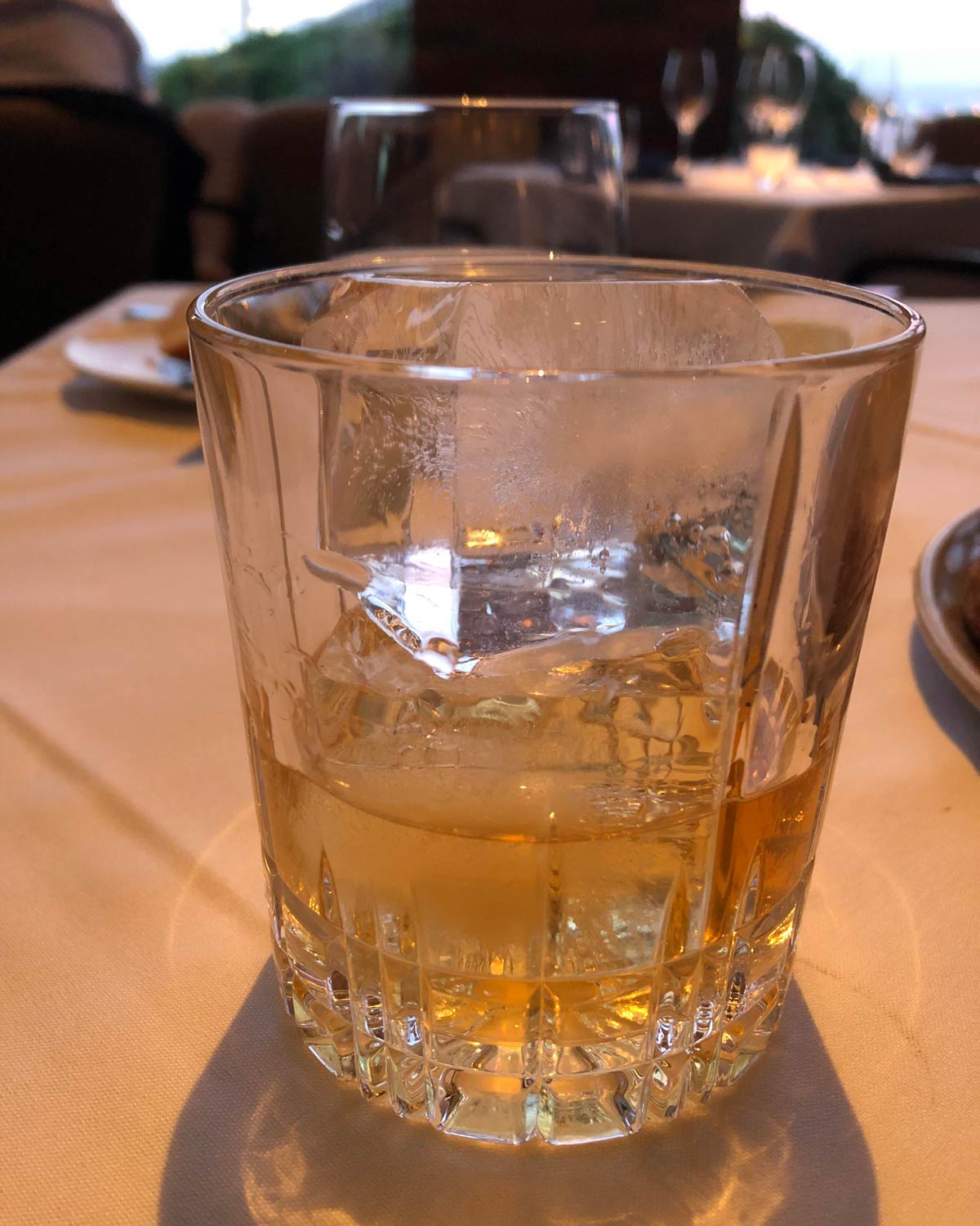 I ordered whiskey straight. Waiter asked if I wanted ice and I said yes. While walking away I said “make it a double”. This is what I got