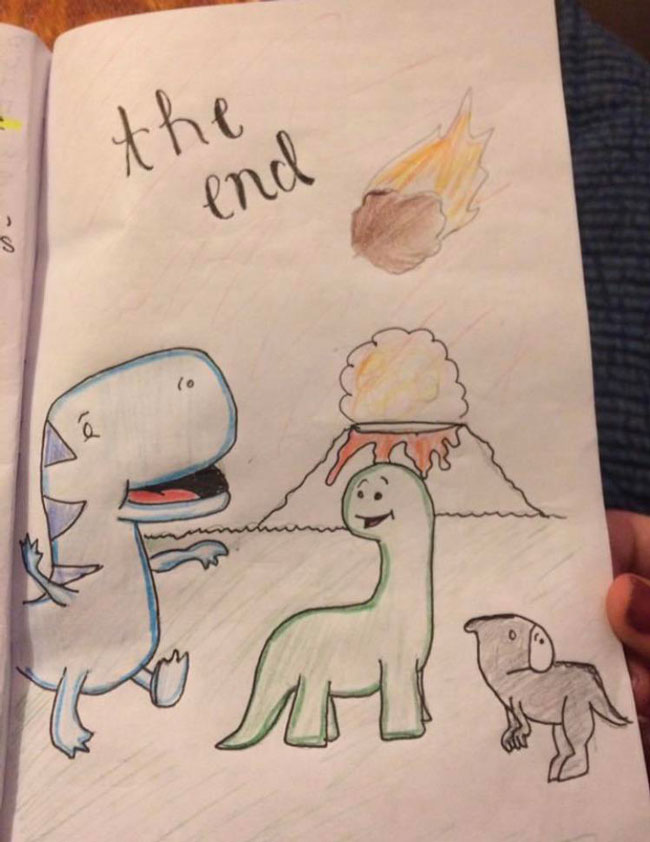 Last page of my daughter’s dino book she made for her elementary school assignment