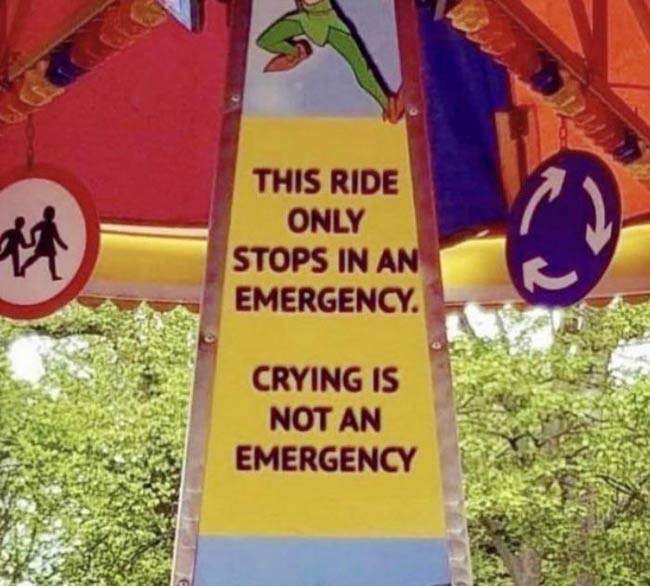 This ride only stops in an emergency