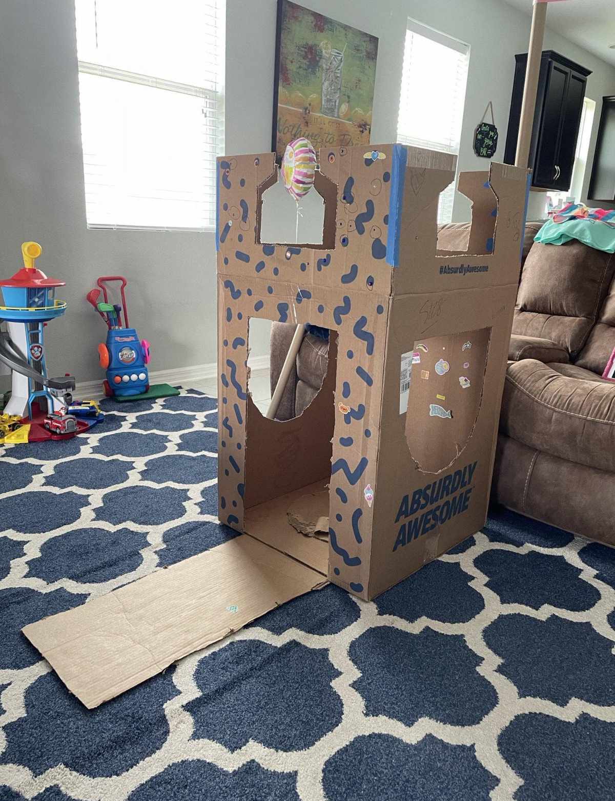 The pool float my wife bought me came in a box with instructions on how to turn it into a castle