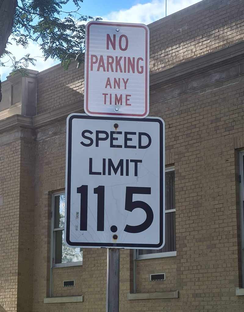 This super specific speed limit in our hospital parking lot