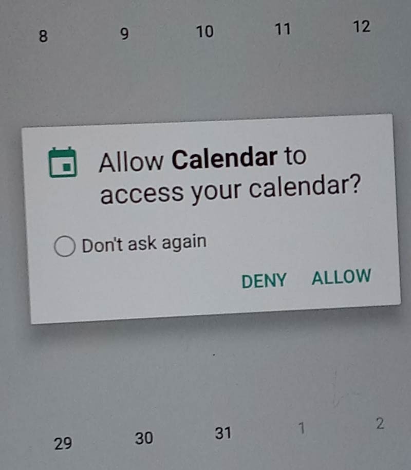 Allow Calendar to access your Calendar