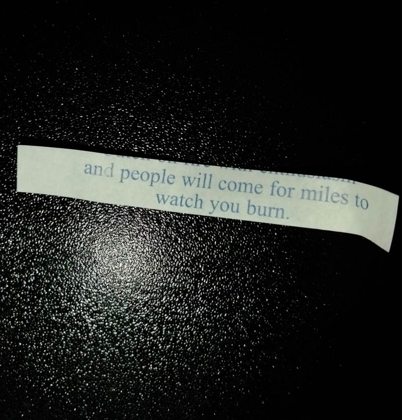 This cut off fortune cookie I received