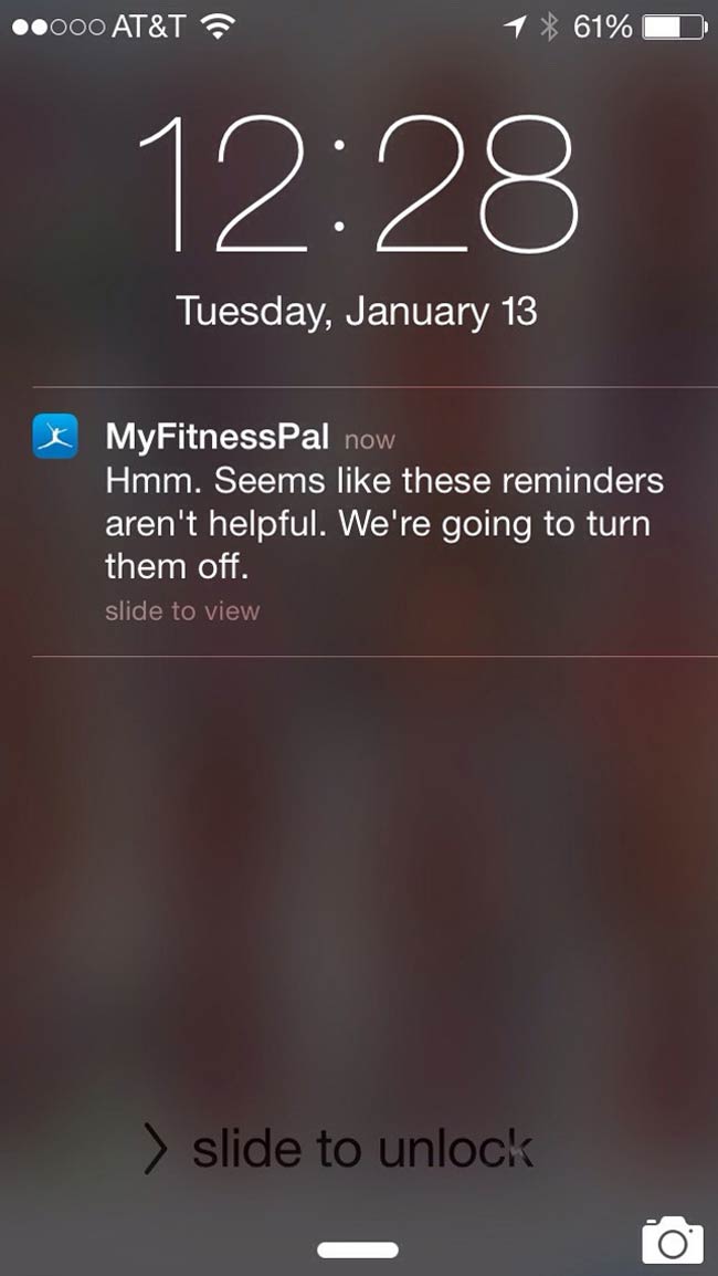 MyFitnessPal just gave up on me..