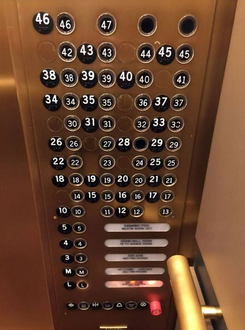 This elevator panel